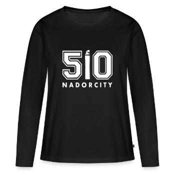 Plaque d’immatriculation Nador ا 50 - T-shirt manches longues Premium bio Femme - noir - Devant - Julia (174cm)