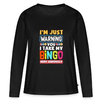 Bingo Bingo Night Bingo Card Bingo Round - Women's Premium Organic Long Sleeve Shirt - black - Front - Julia (174cm)