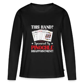 Pinochle Champion présente une soirée de jeu parfaite - T-shirt manches longues Premium bio Femme - noir - Devant - Julia (174cm)