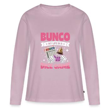 Bunco Leben Würfelspiele - Frauen Premium Bio Langarmshirt - Altrosa - Vorne - Julia (174cm)