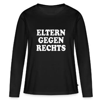 Eltern gegen rechts - Frauen Premium Bio Langarmshirt - Schwarz - Vorne - Julia (174cm)