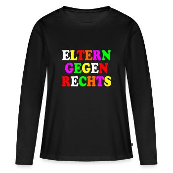 Eltern gegen rechts - Frauen Premium Bio Langarmshirt - Schwarz - Vorne - Julia (174cm)