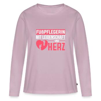 Fußpflegerin mit Leidenschaft und Herz - Frauen Premium Bio Langarmshirt - Altrosa - Vorne - Julia (174cm)