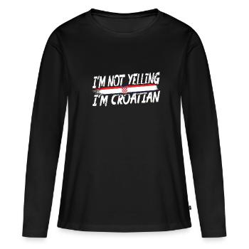 Je ne crie pas que je suis croate - T-shirt manches longues Premium bio Femme - noir - Devant - Julia (174cm)