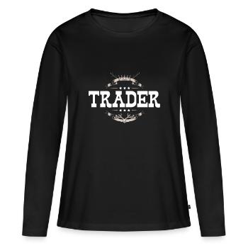 Trader Beruf - Frauen Premium Bio Langarmshirt - Schwarz - Vorne - Julia (174cm)
