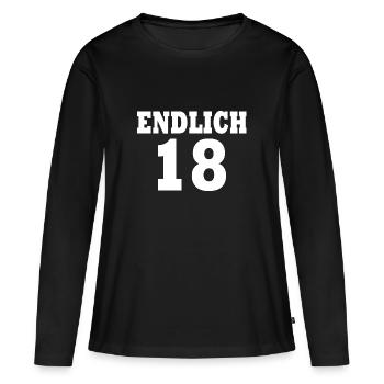 Endlich 18 - Frauen Premium Bio Langarmshirt - Schwarz - Vorne - Julia (174cm)