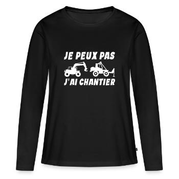 Ich kann keine Website-Arbeit haben - Frauen Premium Bio Langarmshirt - Schwarz - Vorne - Julia (174cm)
