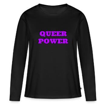 Pouvoir queer - T-shirt manches longues Premium bio Femme - noir - Devant - Julia (174cm)