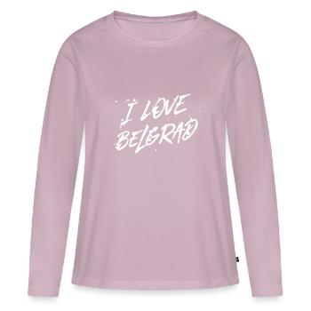 I Love Belgrade - Women's Premium Organic Long Sleeve Shirt - dusky pink - Front - Julia (174cm)