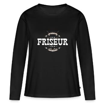 Friseur Beruf - Frauen Premium Bio Langarmshirt - Schwarz - Vorne - Julia (174cm)