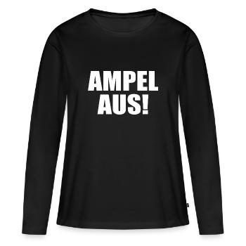 Ampel aus - Frauen Premium Bio Langarmshirt - Schwarz - Vorne - Julia (174cm)