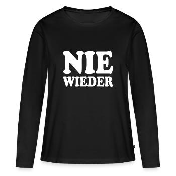 Nie wieder - Frauen Premium Bio Langarmshirt - Schwarz - Vorne - Julia (174cm)
