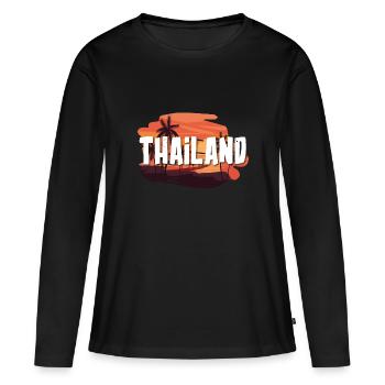 Thaïlande - T-shirt manches longues Premium bio Femme - noir - Devant - Julia (174cm)