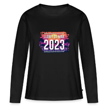 Lloret De Mar 2023 - Frauen Premium Bio Langarmshirt - Schwarz - Vorne - Julia (174cm)