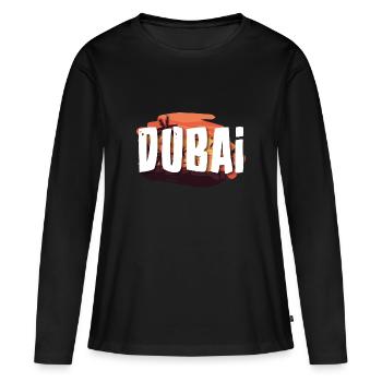 Dubaï - T-shirt manches longues Premium bio Femme - noir - Devant - Julia (174cm)