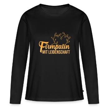 Firmpatin mit Leidenschaft Firmung - Frauen Premium Bio Langarmshirt - Schwarz - Vorne - Julia (174cm)