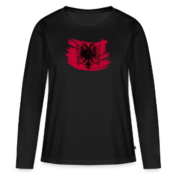 Kosova Albanian Eagle Kosovo Albanie Cadeau - T-shirt manches longues Premium bio Femme - noir - Devant - Julia (174cm)