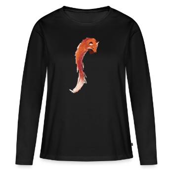 Renard animal sauvage renards renard roux - T-shirt manches longues Premium bio Femme - noir - Devant - Julia (174cm)