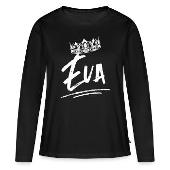 Veille - T-shirt manches longues Premium bio Femme - noir - Devant - Julia (174cm)