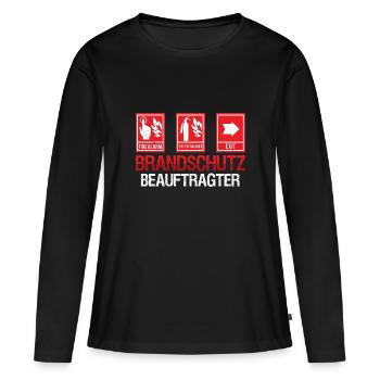 Brandschutz Brandschutzbeauftragter Beruf - Frauen Premium Bio Langarmshirt - Schwarz - Vorne - Julia (174cm)