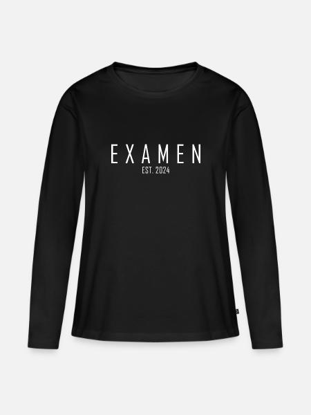 Examen EST. 2024 - Frauen Premium Bio Langarmshirt - Schwarz