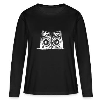 Haut-parleurs de fête de musique Basse - T-shirt manches longues Premium bio Femme - noir - Devant - Julia (174cm)