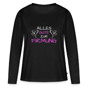 Alles Gute zur Firmung Firmling - Frauen Premium Bio Langarmshirt - Schwarz - Vorne - Julia (174cm)