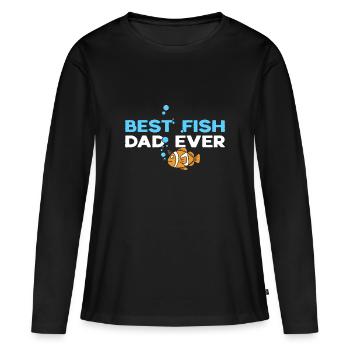 Meilleur poisson papa aquariophile fish keeper - T-shirt manches longues Premium bio Femme - noir - Devant - Julia (174cm)