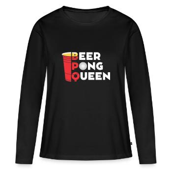Reine Beerpong - T-shirt manches longues Premium bio Femme - noir - Devant - Julia (174cm)