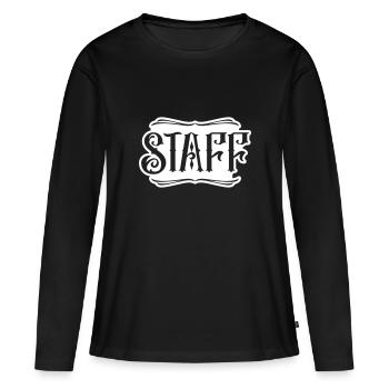 Membre du personnel - T-shirt manches longues Premium bio Femme - noir - Devant - Julia (174cm)
