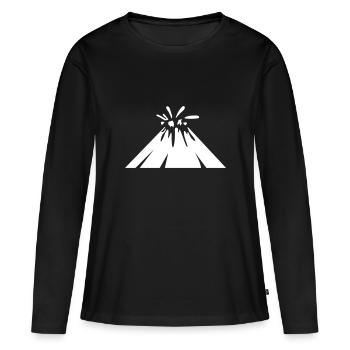 Icône de volcan - T-shirt manches longues Premium bio Femme - noir - Devant - Julia (174cm)