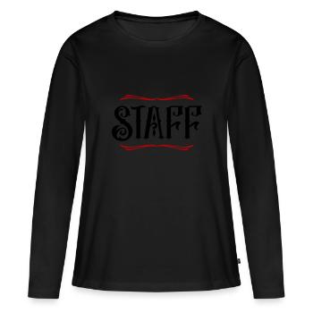 Membre du personnel - T-shirt manches longues Premium bio Femme - noir - Devant - Julia (174cm)