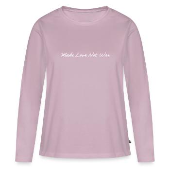 Make Love Not War - Frauen Premium Bio Langarmshirt - Altrosa - Vorne - Julia (174cm)