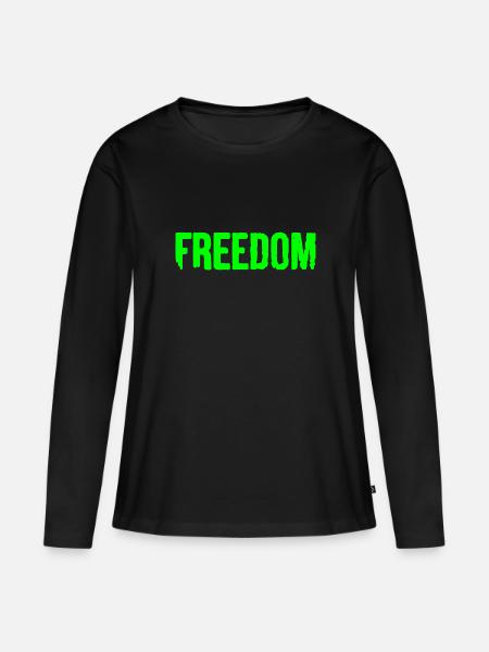 Freedom - Frauen Premium Bio Langarmshirt - Schwarz