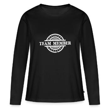 Tampon de membre de l’équipe - T-shirt manches longues Premium bio Femme - noir - Devant - Julia (174cm)