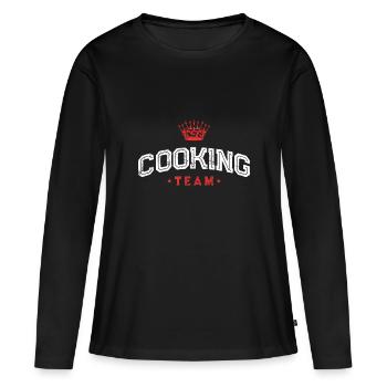 Équipe de cuisine Cuisson Cuisson - T-shirt manches longues Premium bio Femme - noir - Devant - Julia (174cm)