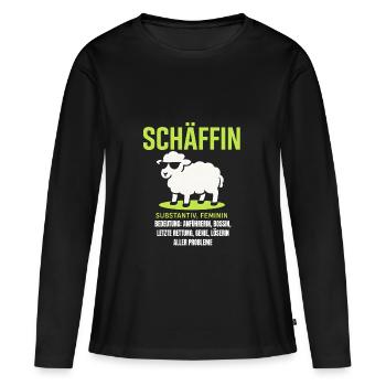 Schaf Spruch Schäffin Lustig Geschenkidee Schafe - Frauen Premium Bio Langarmshirt - Schwarz - Vorne - Julia (174cm)