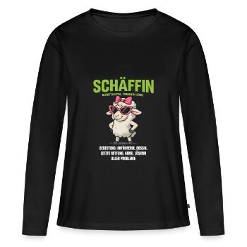 Schaf Spruch Schäffin Lustig Geschenkidee Schafe - Frauen Premium Bio Langarmshirt - Schwarz - Vorne - Julia (174cm)
