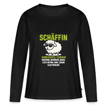 Schaf Spruch Schäffin Lustig Geschenkidee Schafe - Frauen Premium Bio Langarmshirt - Schwarz - Vorne - Julia (174cm)