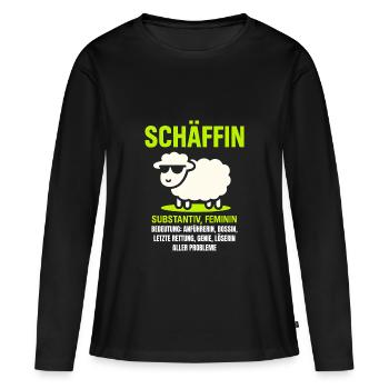 Schaf Spruch Schäffin Lustig Geschenkidee Schafe - Frauen Premium Bio Langarmshirt - Schwarz - Vorne - Julia (174cm)