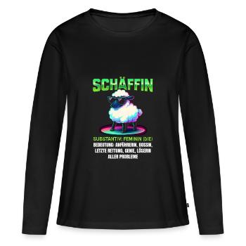 Schaf Spruch Schäffin Lustig Geschenkidee Schafe - Frauen Premium Bio Langarmshirt - Schwarz - Vorne - Julia (174cm)