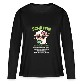 Schaf Spruch Schäffin Lustig Geschenkidee Schafe - Frauen Premium Bio Langarmshirt - Schwarz - Vorne - Julia (174cm)