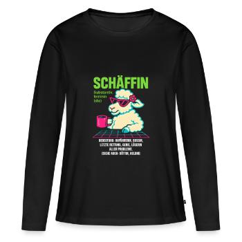 Schaf Spruch Schäffin Lustig Geschenkidee Schafe - Frauen Premium Bio Langarmshirt - Schwarz - Vorne - Julia (174cm)
