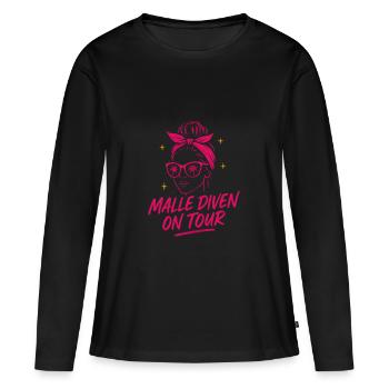 Mallorca Party Spruch Lustig Malle Diven On Tour - Frauen Premium Bio Langarmshirt - Schwarz - Vorne - Julia (174cm)
