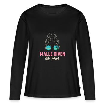 Mallorca Party Spruch Lustig Malle Diven On Tour - Frauen Premium Bio Langarmshirt - Schwarz - Vorne - Julia (174cm)