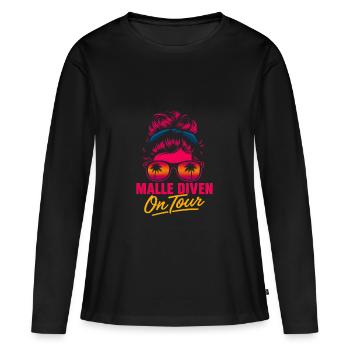 Mallorca Party Spruch Lustig Malle Diven On Tour - Frauen Premium Bio Langarmshirt - Schwarz - Vorne - Julia (174cm)