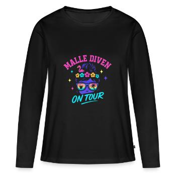Mallorca Party Spruch Lustig Malle Diven On Tour - Frauen Premium Bio Langarmshirt - Schwarz - Vorne - Julia (174cm)
