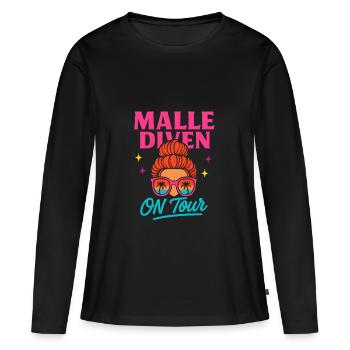 Mallorca Party Spruch Lustig Malle Diven On Tour - Frauen Premium Bio Langarmshirt - Schwarz - Vorne - Julia (174cm)