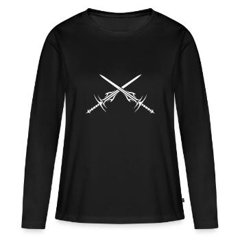 Schwert Element - Frauen Premium Bio Langarmshirt - Schwarz - Vorne - Julia (174cm)