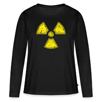 Radioactif / Symbole Radioactivité - T-shirt manches longues Premium bio Femme - noir - Devant - Julia (174cm)